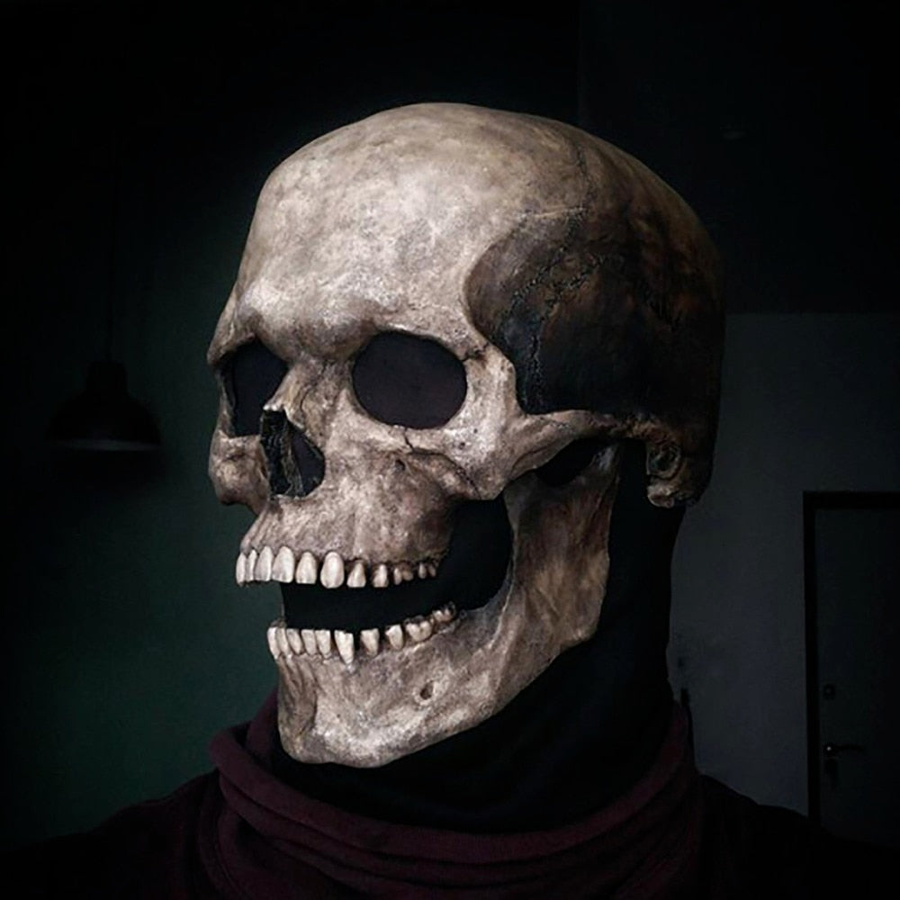 Human Skull Mask with Moving Jaw