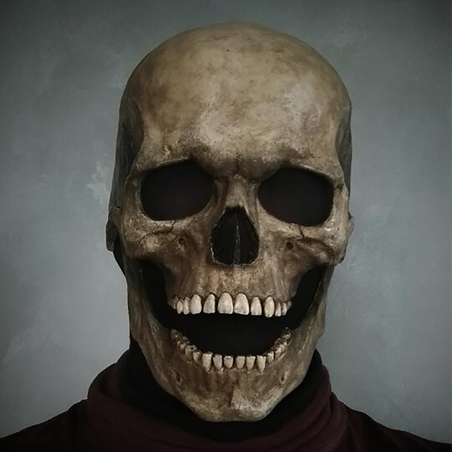 Human Skull Mask with Moving Jaw