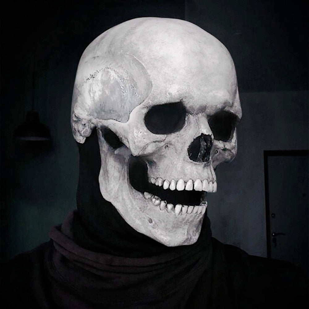 Human Skull Mask with Moving Jaw