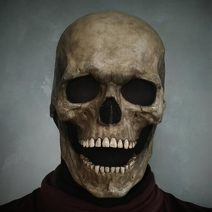 Human Skull Mask with Moving Jaw